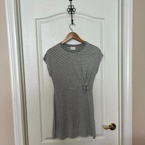 Gray and White Above the Knee Jersey Dress- Dee Elly XS